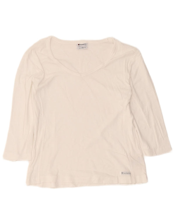 Champion Haut à manches 3/4 pour femme UK 18 XL Blanc Coton