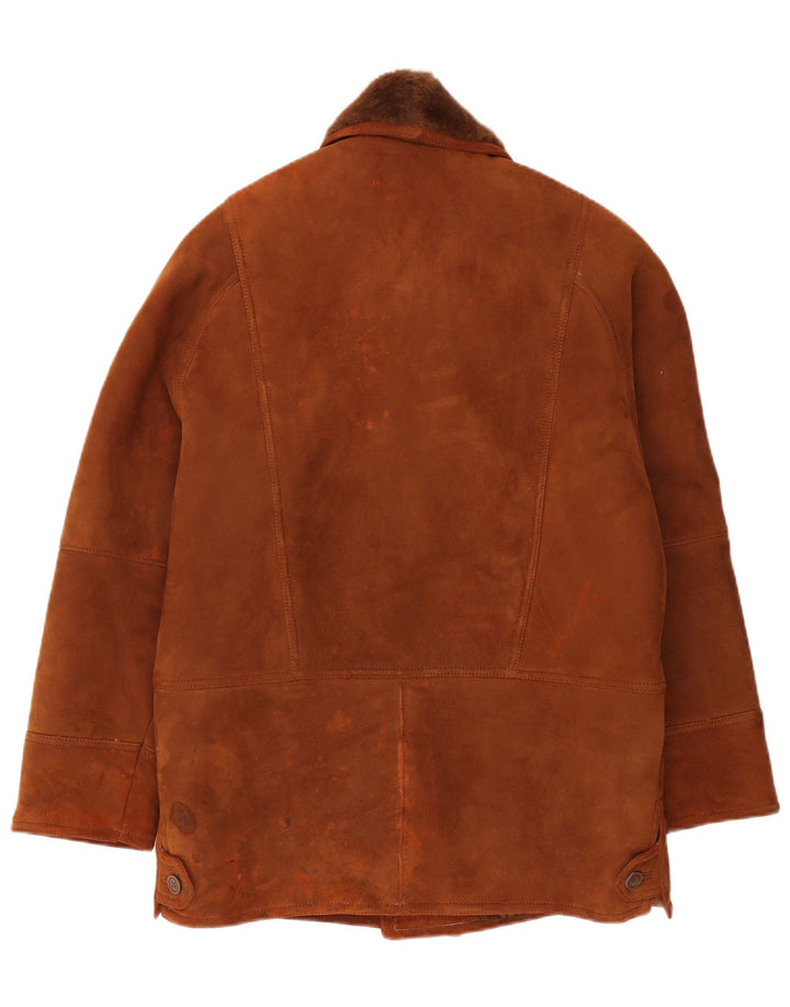 veste en peau de mouton homme vintage IT 46 Petite peau de mouton marron