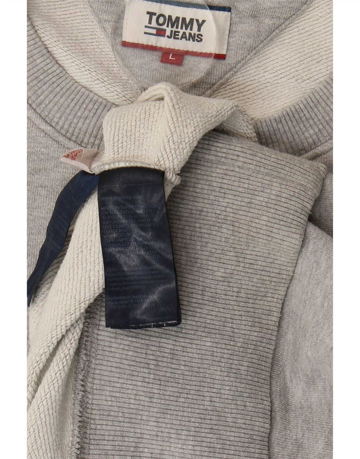 Tommy Hilfiger Sweat-shirt pour homme en coton moucheté gris grand