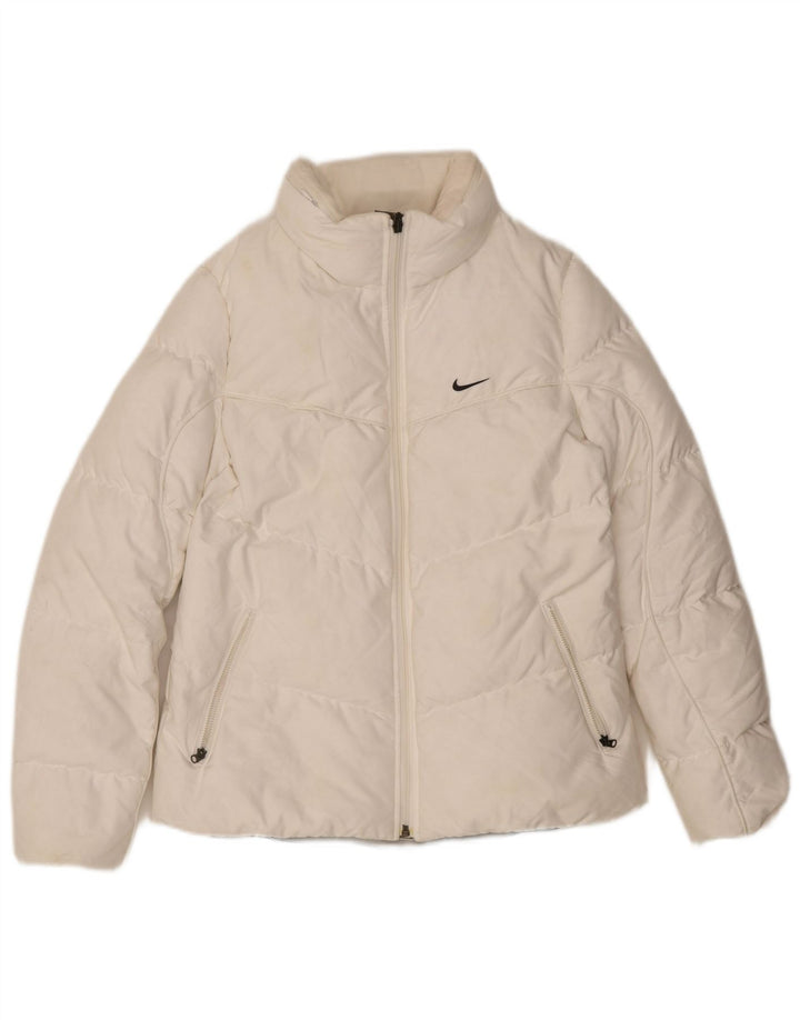 Nike Veste rembourrée pour femme UK 10/12 Polyester blanc moyen