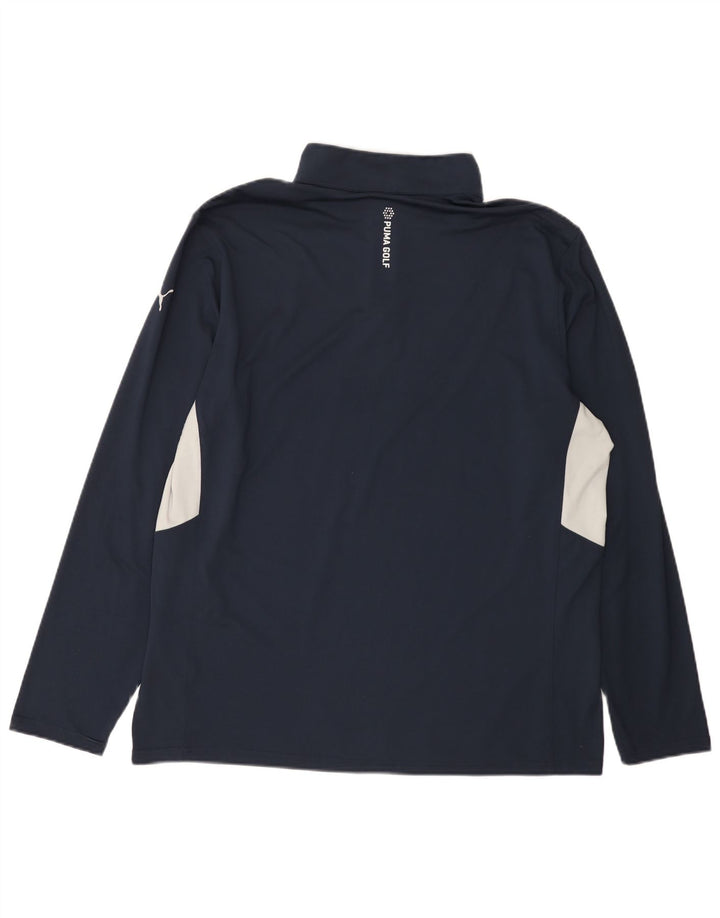 Puma Haut de Survêtement Zip Neck Pullover Homme Bleu Marine Colorblock XL