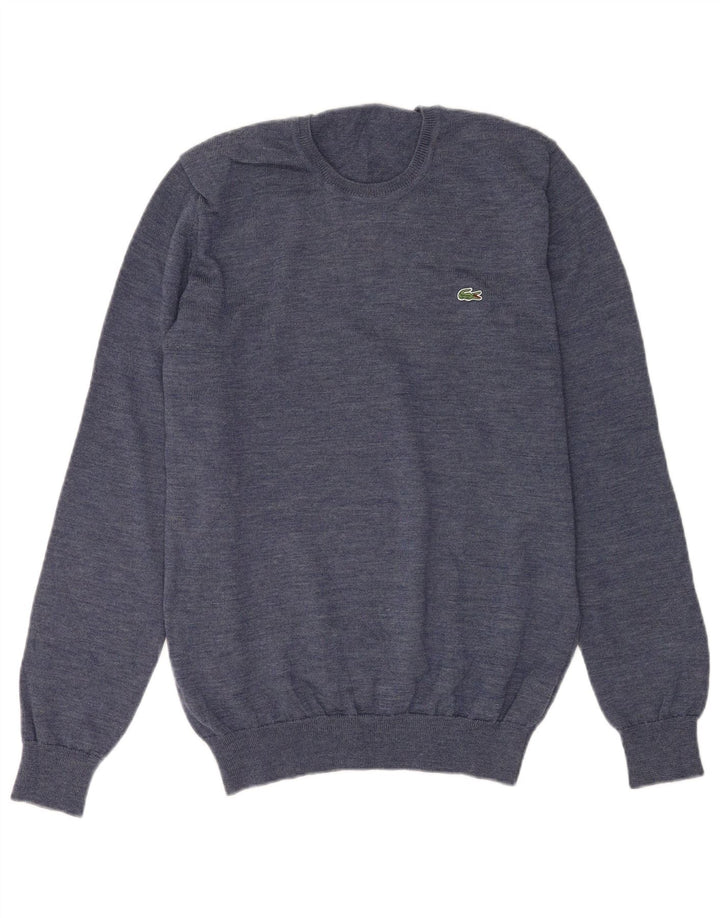 LACOSTE Homme Crew Neck Jumper Pull Taille 4 Laine Bleu Moyen