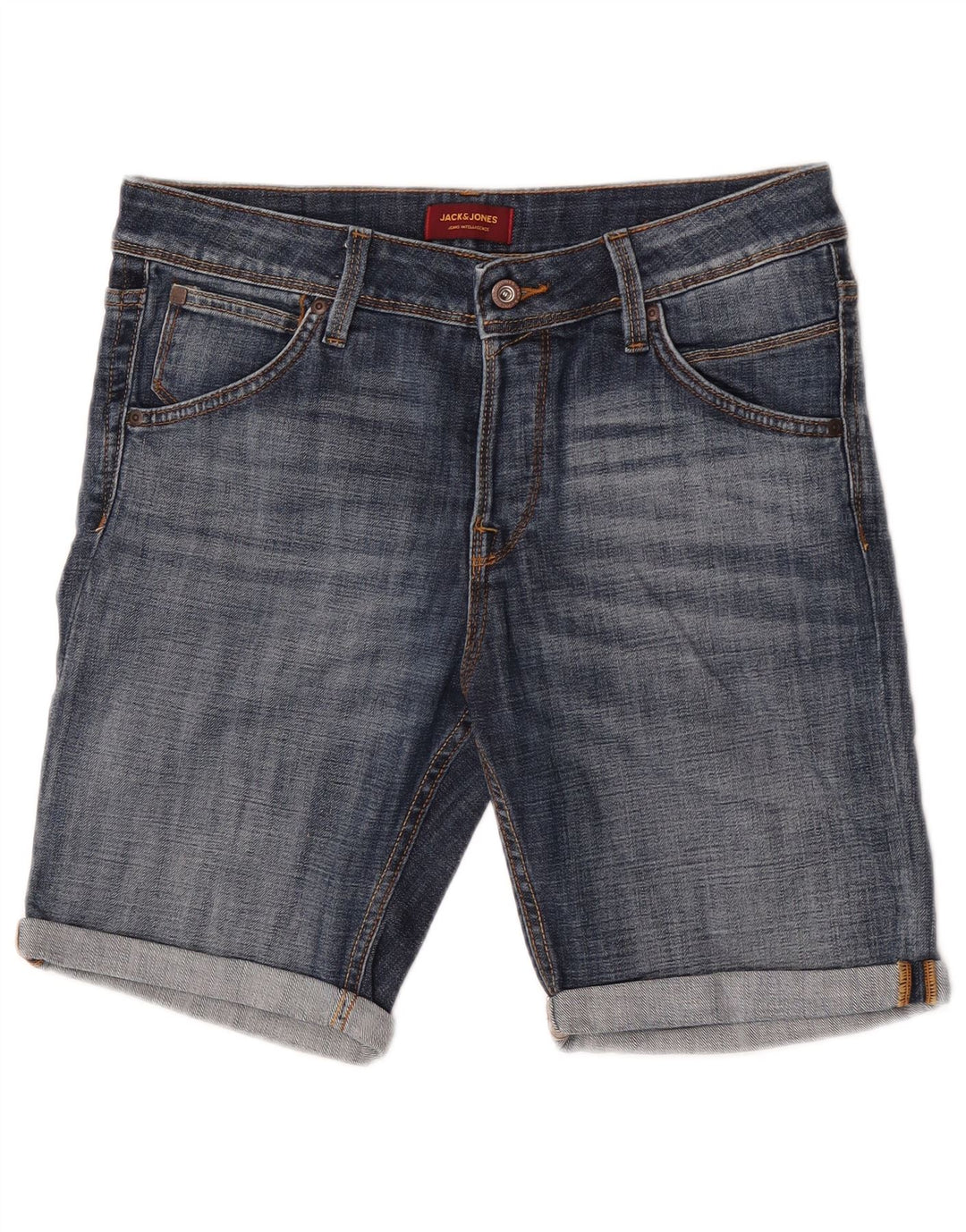 Jack & Jones Short en Jean Homme Medium W32 Bleu Coton