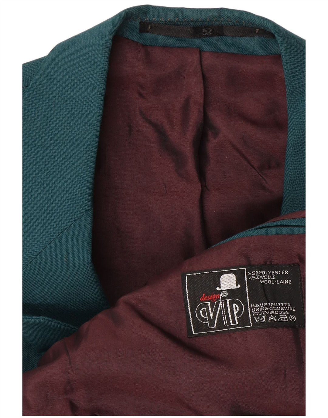 VIP Veste Blazer Croisée Homme IT 52 XL Laine Verte