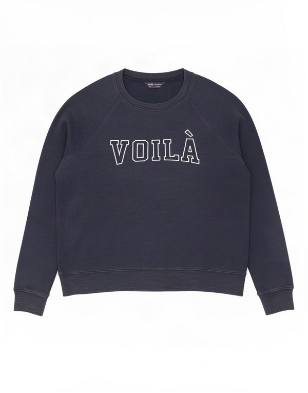 Marks & Spencer Womens Graphic Sweatshirt Jumper UK 14 Large Navy Blue