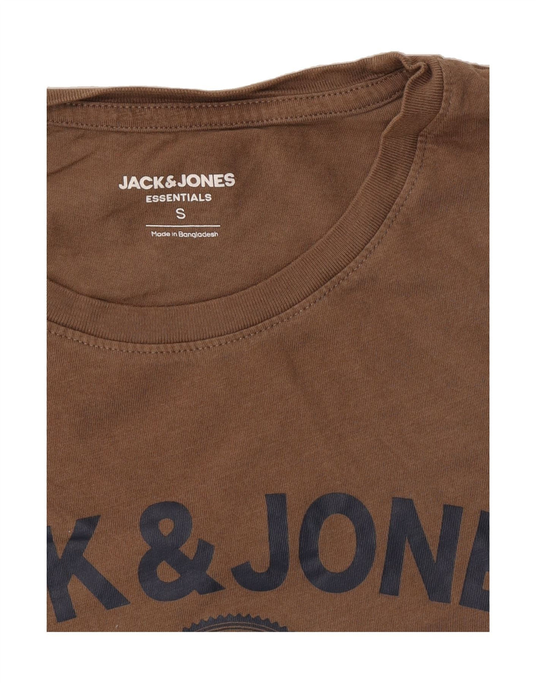 JACK & JONES Mens Graphic T-Shirt Top Small Brown Cotton Vintage Jack & Jones and Second-Hand Jack & Jones from Messina Hembry 