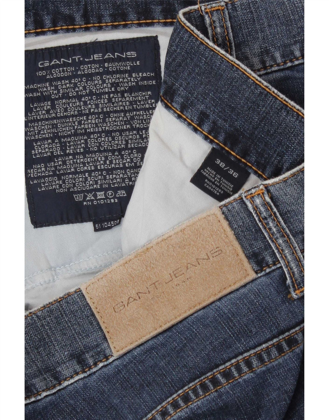 Gant Jean droit homme W38 L36 bleu coton