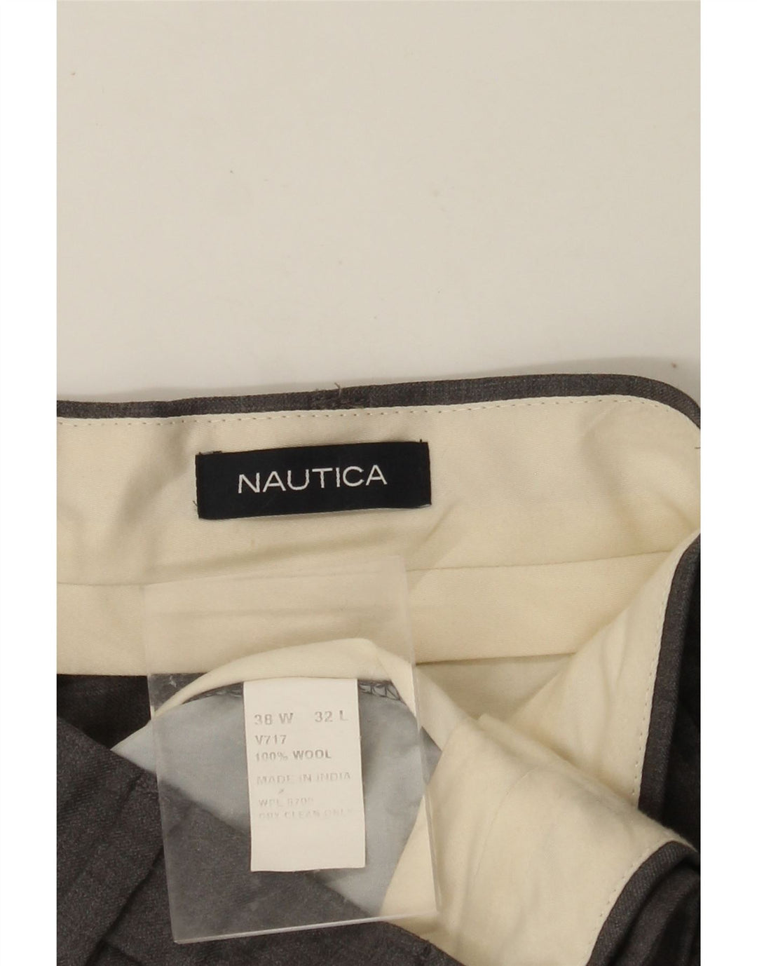 NAUTICA Pantalon de costume pour homme W38 L32 Gris Laine