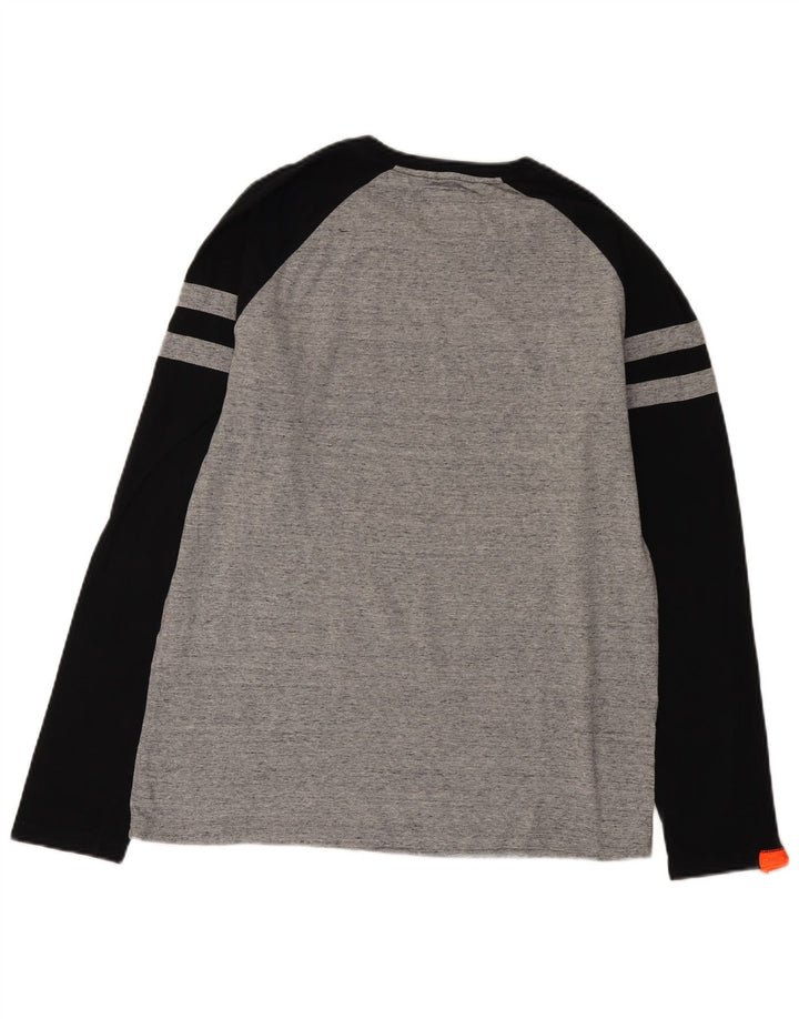 Superdry Haut à Manches Longues XL Gris Colourblock Homme