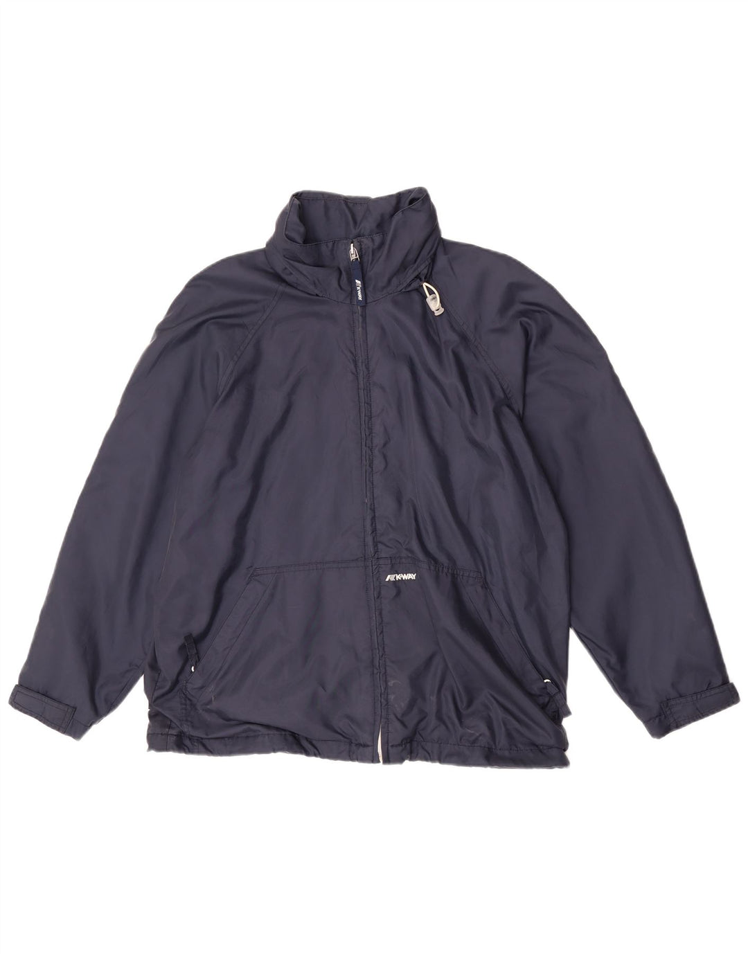 K-Way Veste coupe-vent à capuche pour femme UK 14 Bleu marine moyen