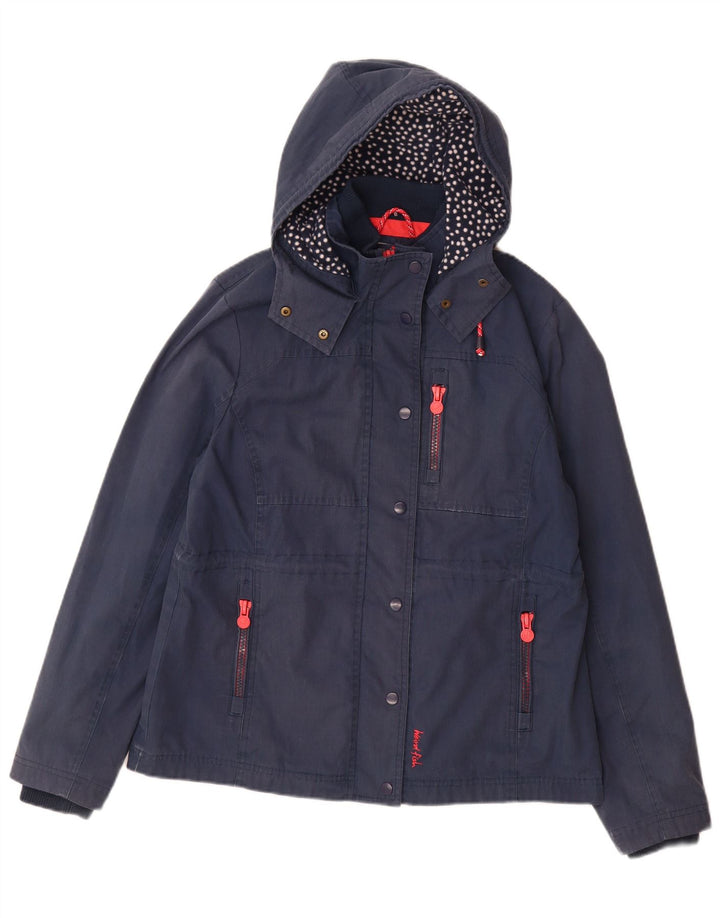 Weird Fish Veste coupe-vent à capuche pour femme UK 14 Large Bleu marine Polyester