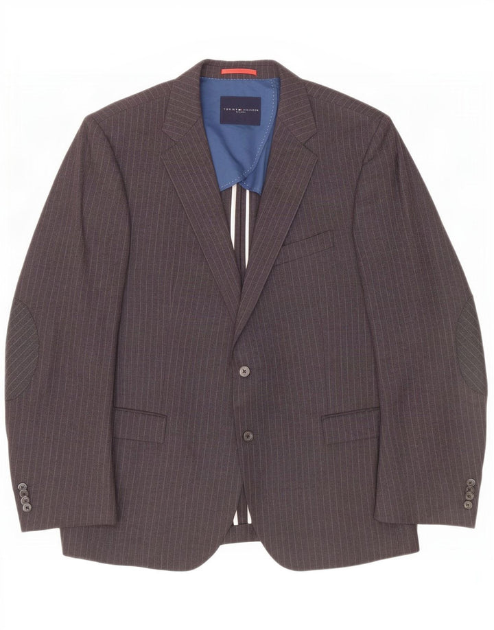 Tommy Hilfiger Veste blazer à 2 boutons pour homme IT 56 3XL Gris à fines rayures