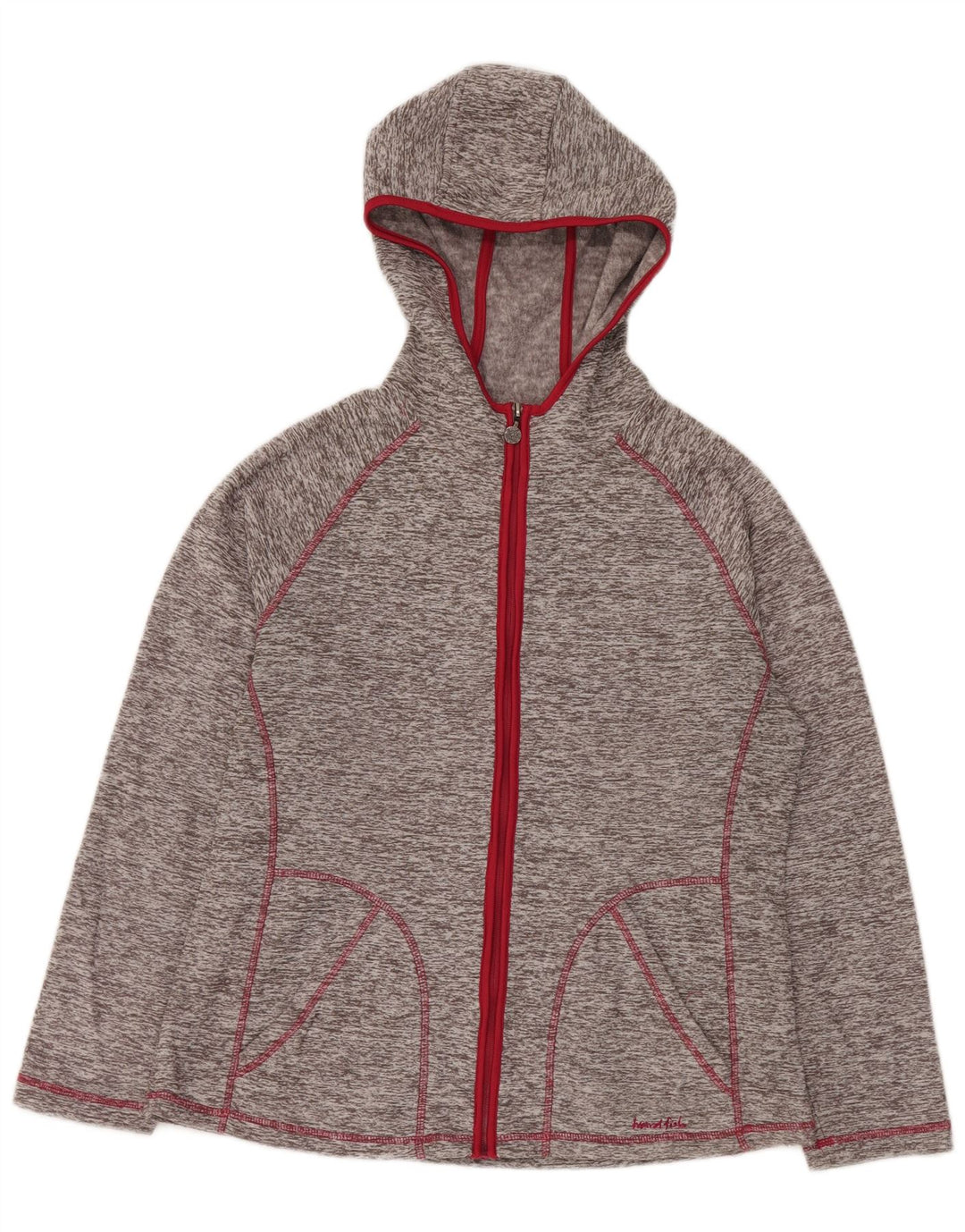 WEIRD FISH Pull à capuche zippé pour femme UK 14 Grand gris moucheté en polyester