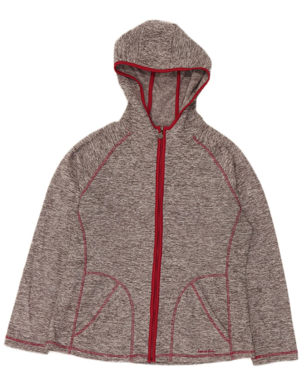 WEIRD FISH Pull à capuche zippé pour femme UK 14 Grand gris moucheté en polyester