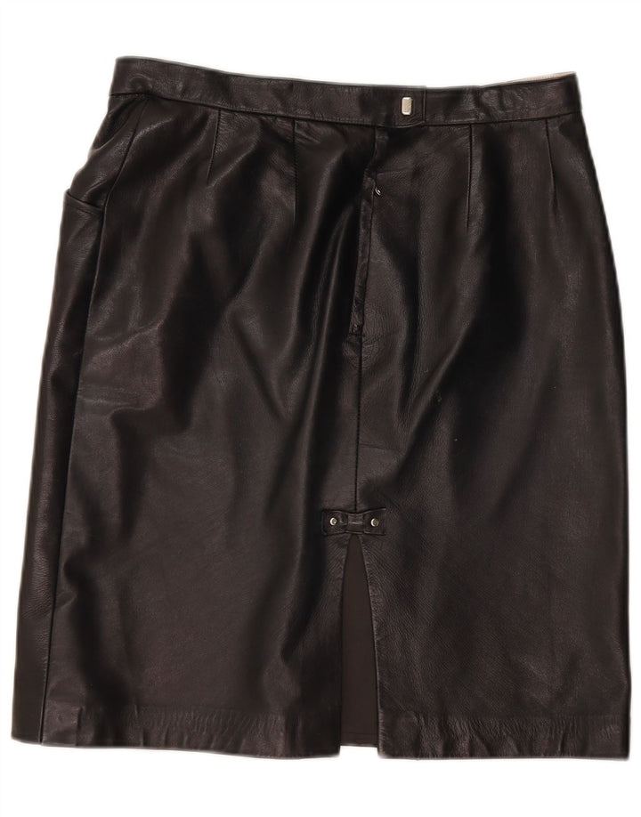jupe en cuir femme vintage W32 Grand Noir