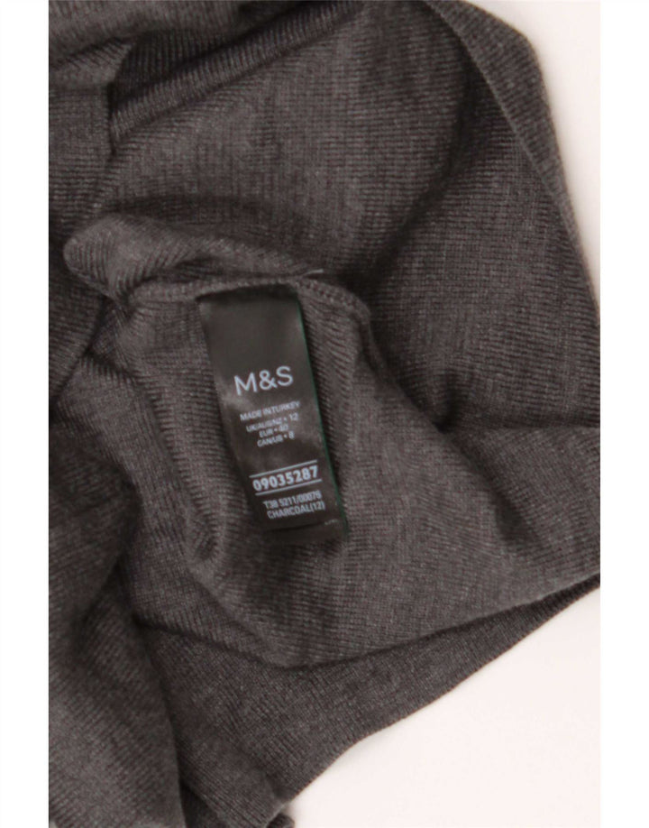 Marks & Spencer Pull col roulé pour femme UK 12 Gris moyen Viscose