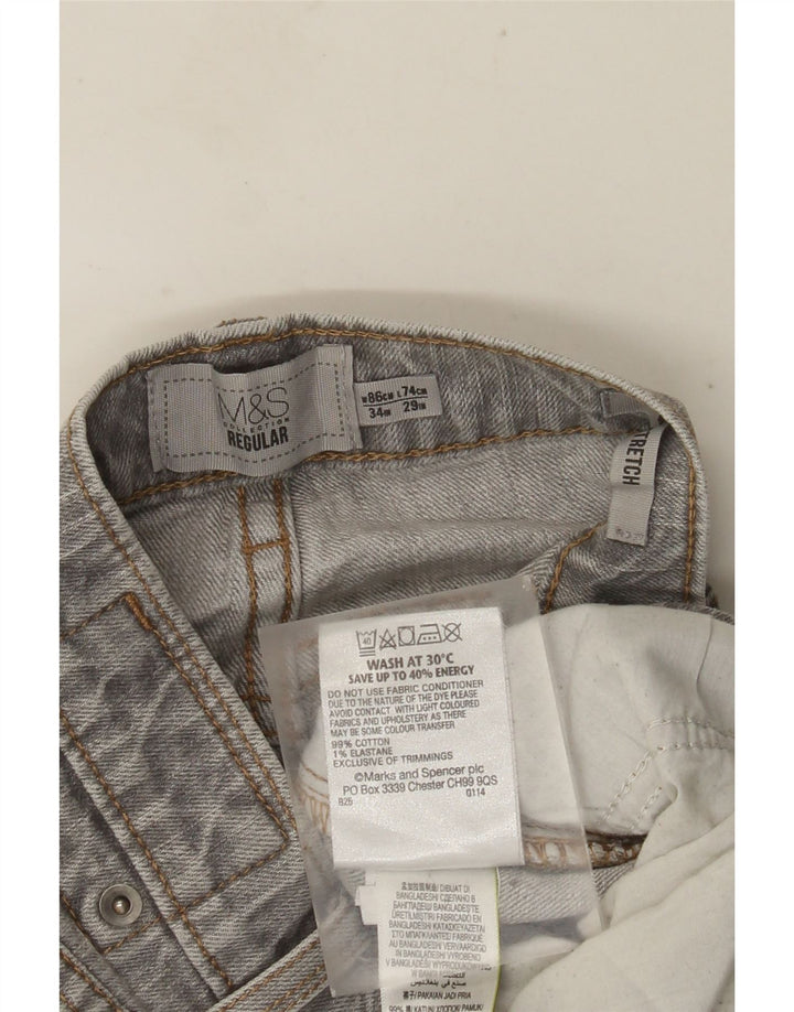 MARKS & SPENCER Jean droit coupe droite homme W34 L29 gris coton