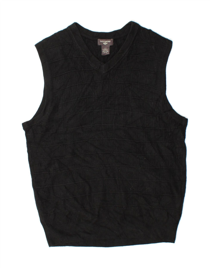 DOCKERS Mens Vest Tank Top Large Black Acrylic Vintage Dockers and Second-Hand Dockers from Messina Hembry 