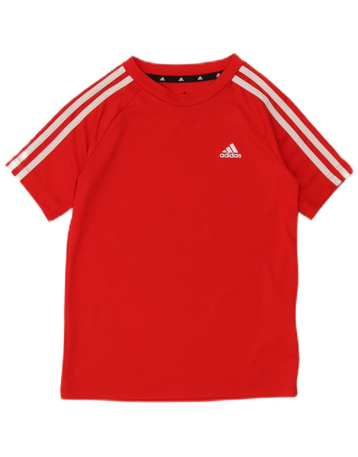Adidas Garçon Aeroready T-Shirt Top 9-10 ans Rouge Polyester
