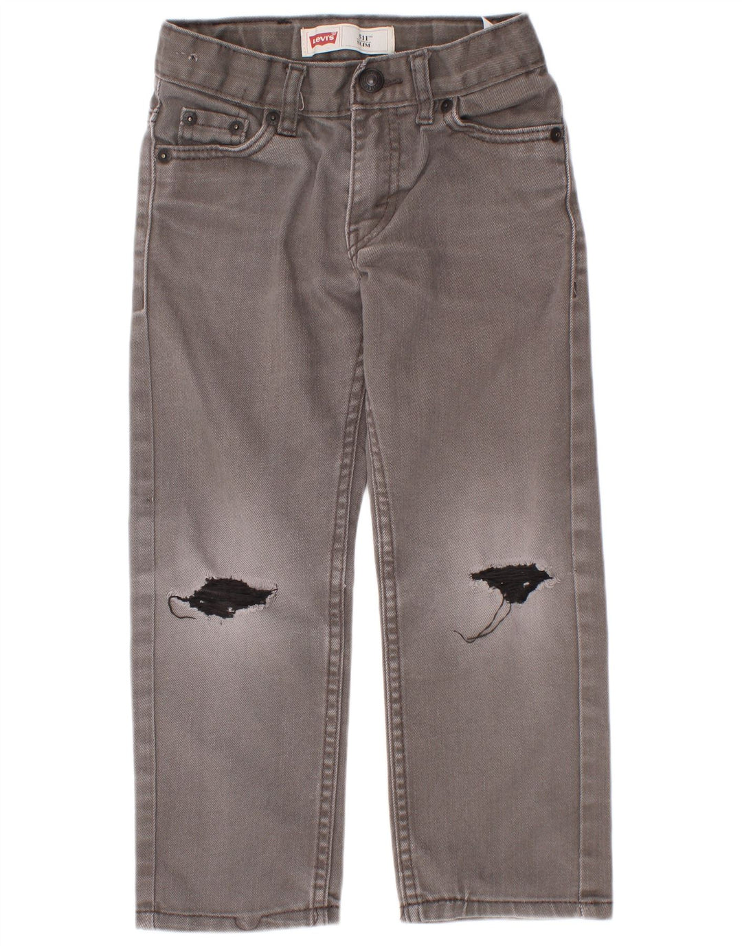 Levi's Garçons 511 Jean Slim Déchiré 4-5 Ans W22 L18 Gris Coton