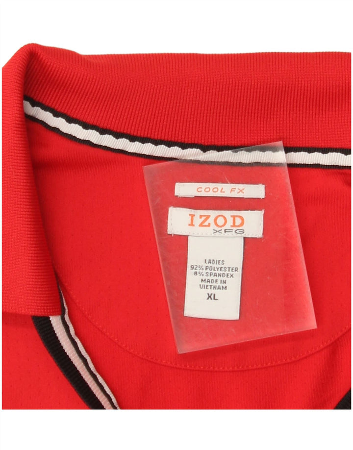 IZOD Polo sans manches Femme UK 18 XL Rouge Polyester