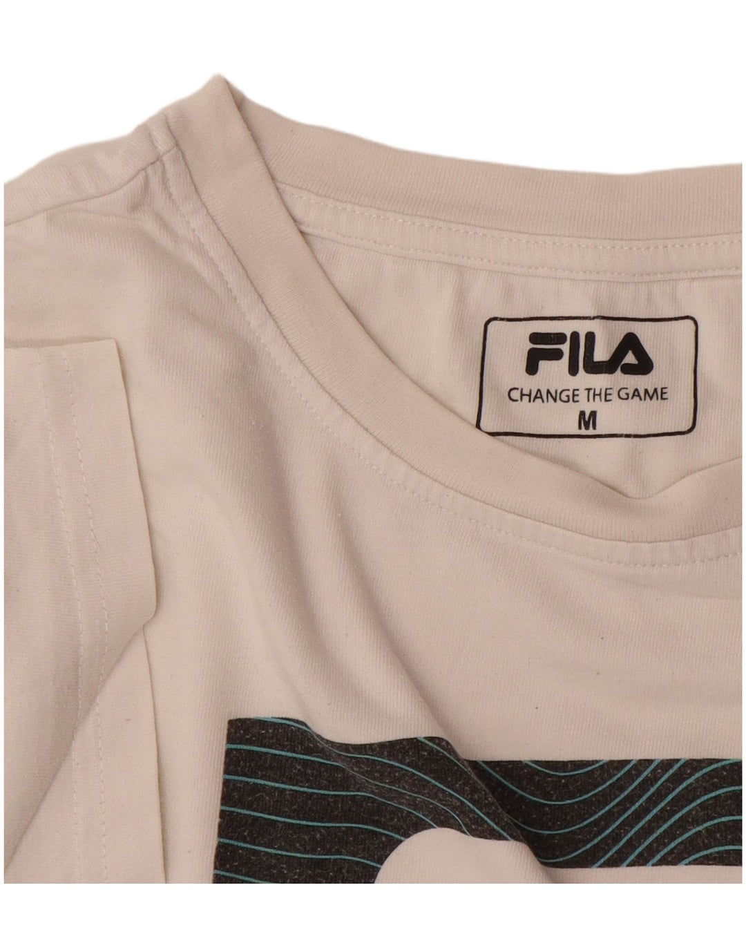 FILA Womens Graphic T-Shirt Top UK 14 Medium White