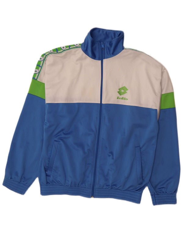 LOTTO Veste de survêtement graphique pour hommes, grand, bleu, colour block