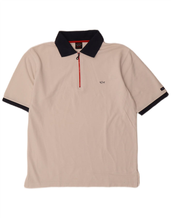 Paul & Shark Polo Homme Blanc Medium Colourblock