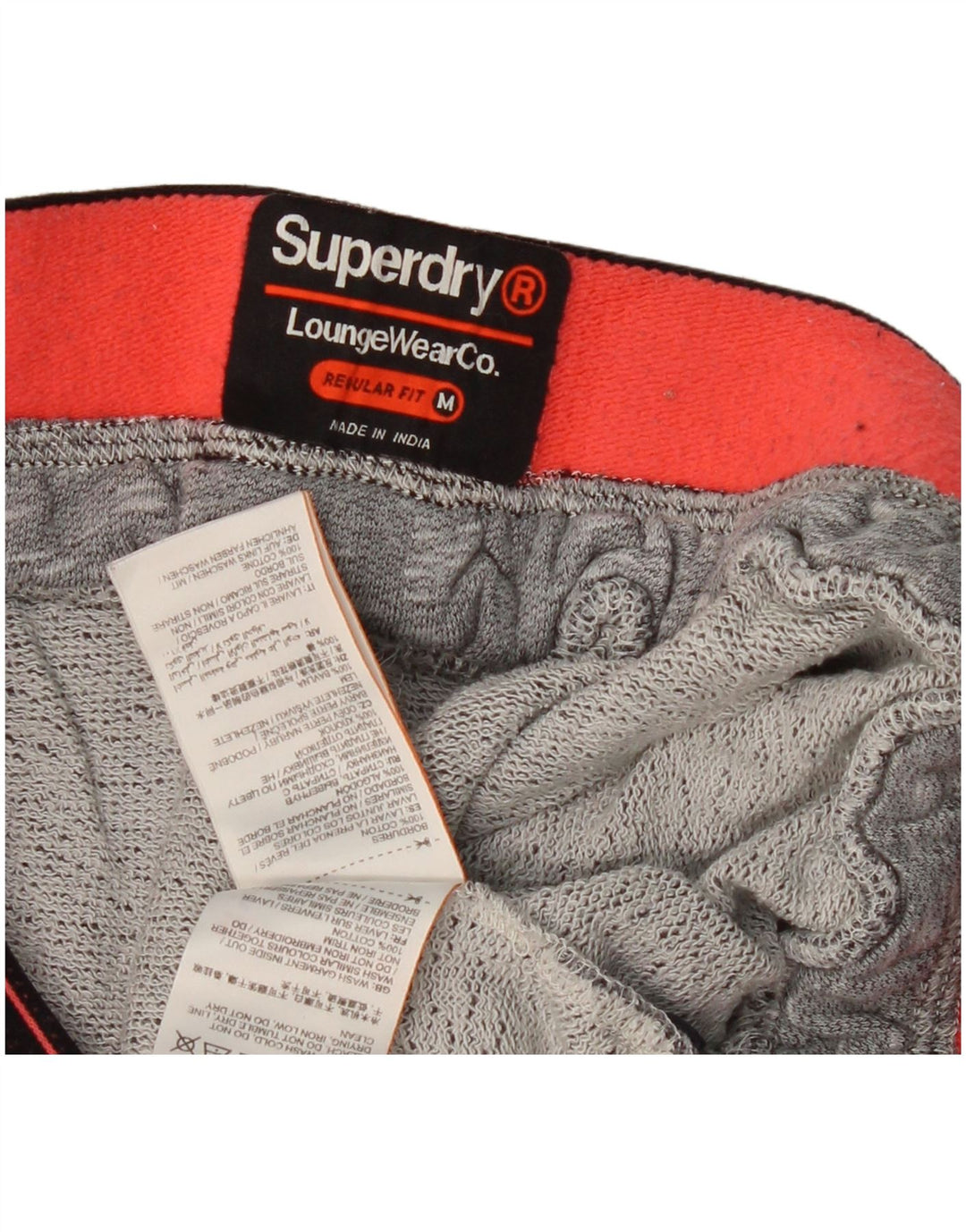 SUPERDRY Pantalon de Survêtement Regular Fit Homme Gris Moyen Moucheté Coton