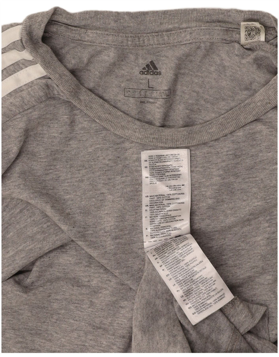 ADIDAS T-Shirt Homme Haut Large Gris Coton