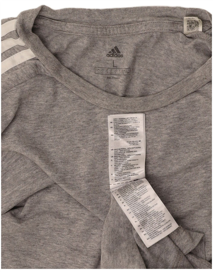 ADIDAS T-Shirt Homme Haut Large Gris Coton