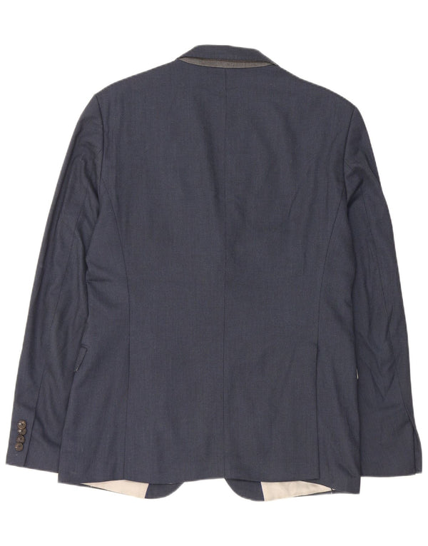 Zara Veste Blazer 2 Boutons Homme EU 50 Bleu Marine Moyen