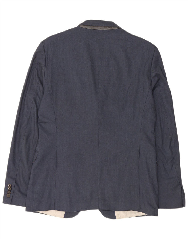 Zara Veste Blazer 2 Boutons Homme EU 50 Bleu Marine Moyen