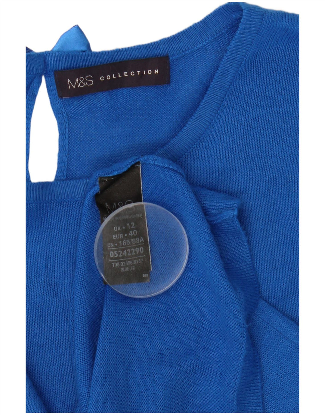 Marks & Spencer Pull col bateau pour femme UK 12 Bleu moyen