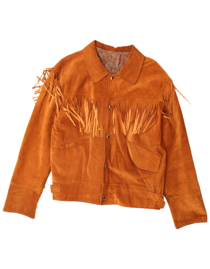 veste en daim homme vintage IT 50 Grand Marron