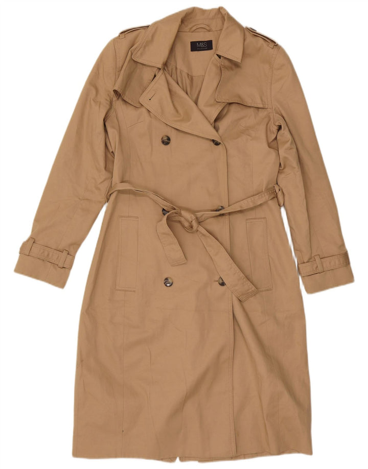Marks & Spencer Trench-coat à double boutonnage pour femme UK 8 Petit coton beige
