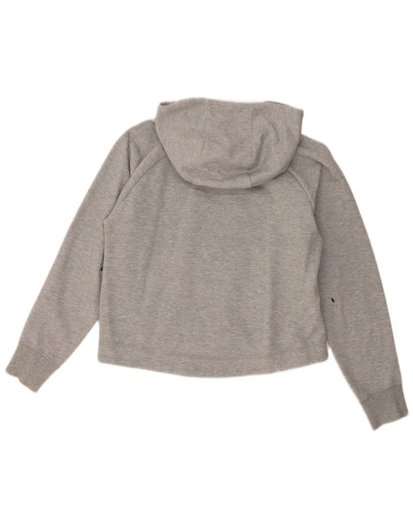 Nike Womens Crop Oversize Zip Sweat à capuche UK 10 Petit Gris Moucheté