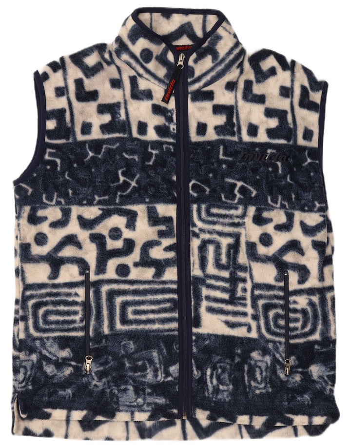Invicta Gilet polaire pour homme UK 38 Medium Bleu marine géométrique Polyester