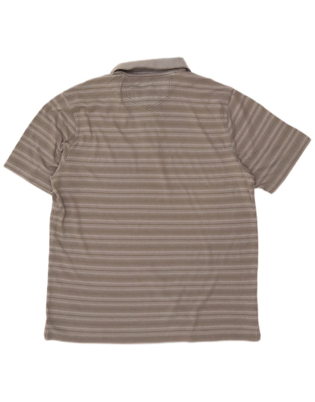 EDDIE BAUER Polo Homme Gris Moyen Rayé Coton