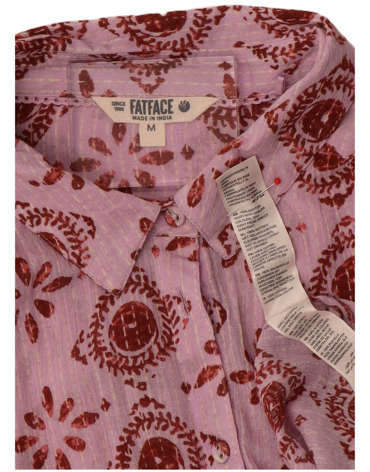 Fat Face Chemise surdimensionnée pour femme UK 44 Coton géométrique rose moyen