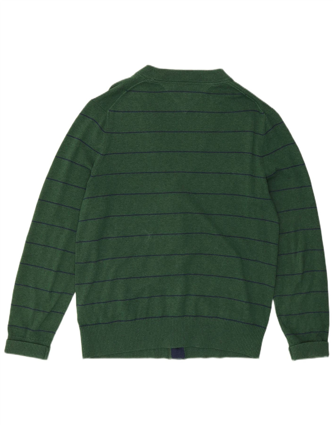 Tommy Hilfiger Cardigan Pull Homme Vert Moyen Rayé Coton