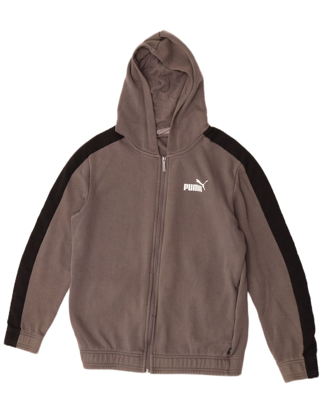 Puma Sweat à Capuche Zippé Homme Gris Moyen Colourblock Cotton