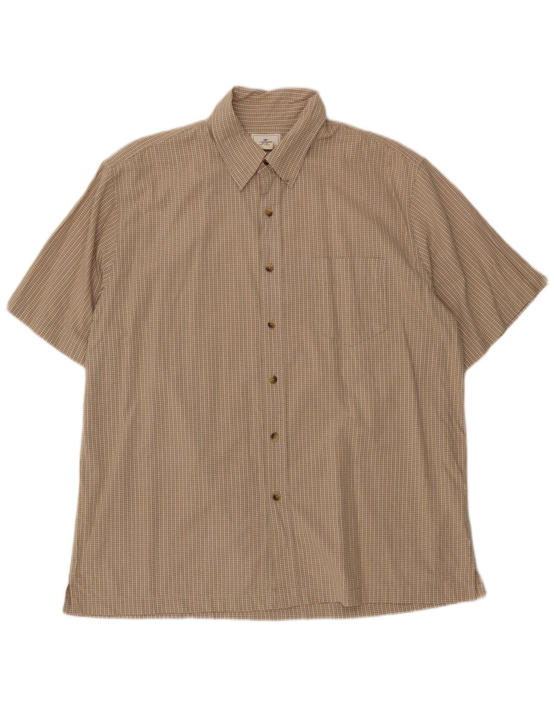 DOCKERS Chemise à Manches Courtes Homme Grand Carreau Beige Coton