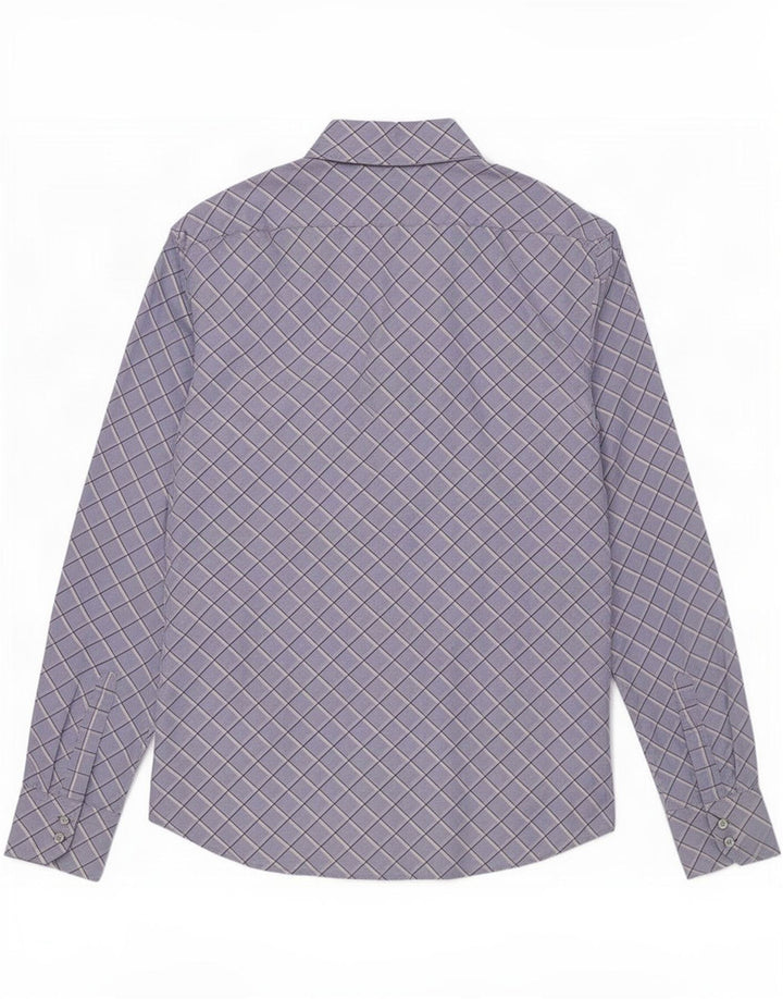 Benetton Chemise Homme Grand Carreau Bleu Coton