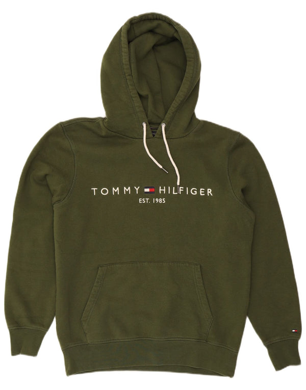 Tommy Hilfiger Pull à Capuche Graphique Homme Vert Moyen Coton