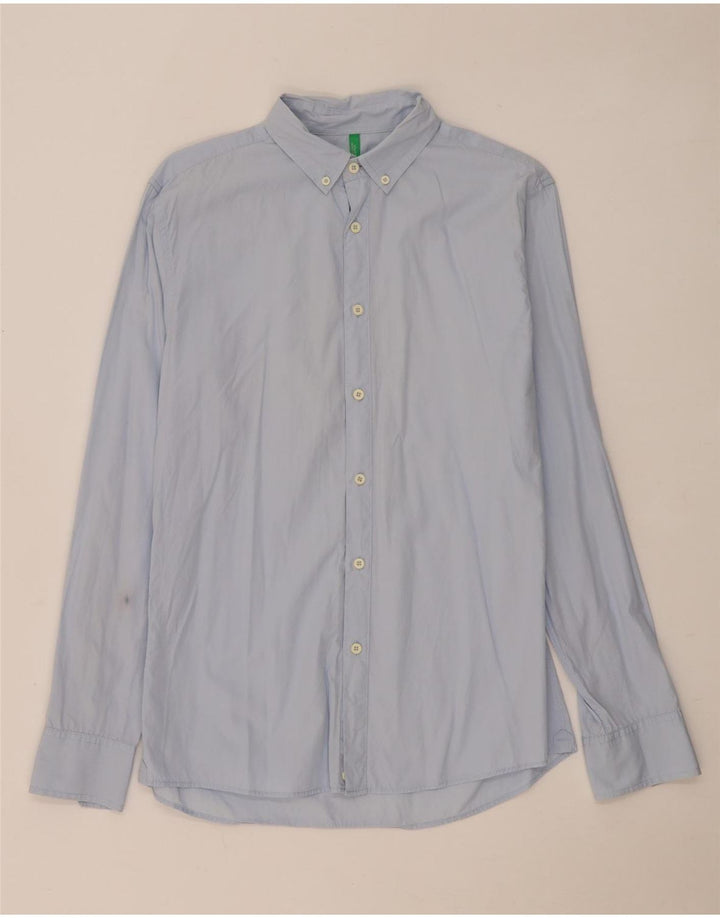 Benetton Chemise Bleu Moyen Homme