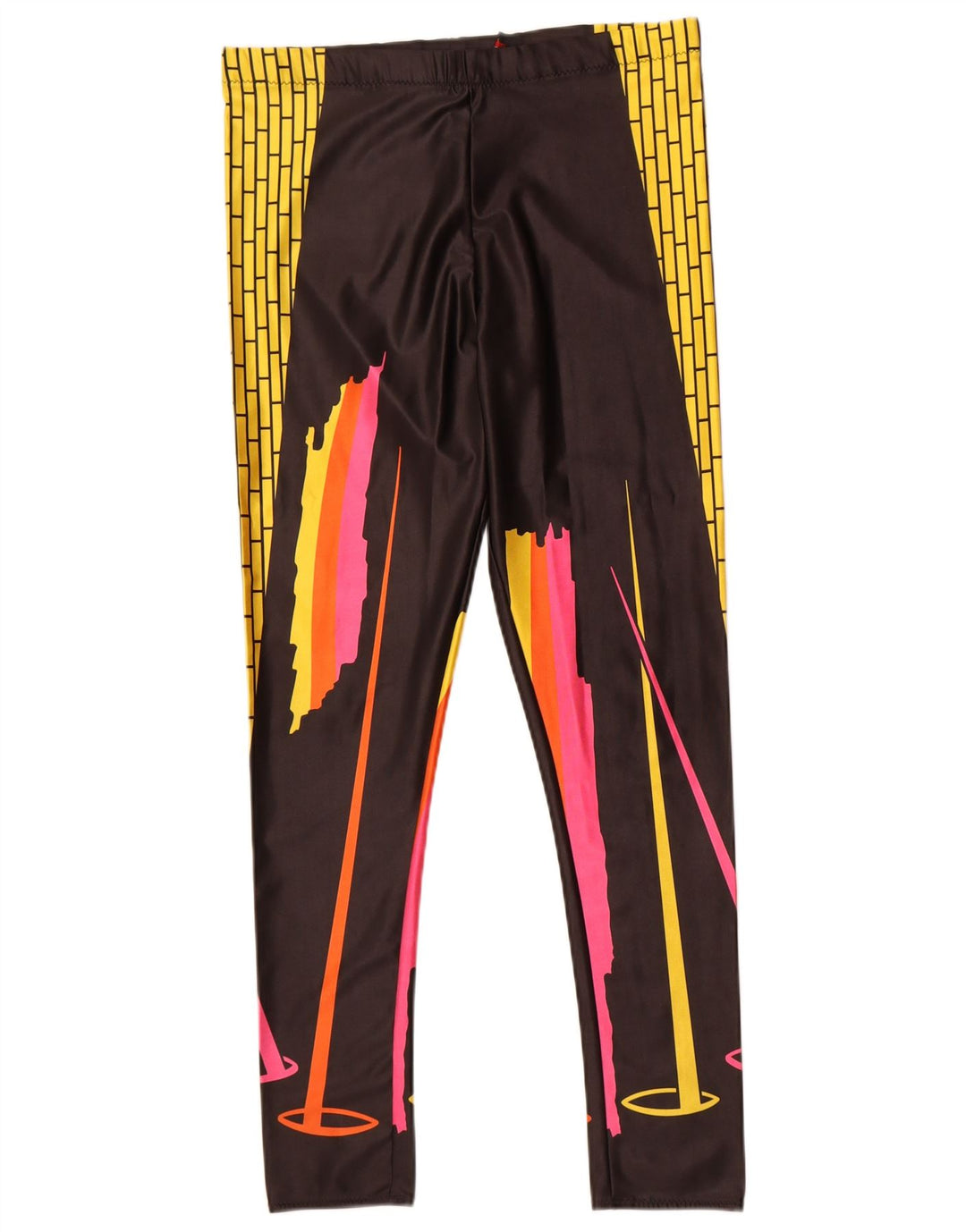 Leggings femme vintage UK 14 Moyen Multicolore Colourblock Polyamide