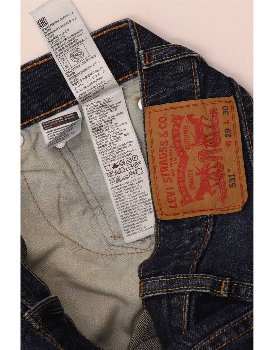 Levi's Jean Droit 531 Homme Bleu W29 L30 Coton