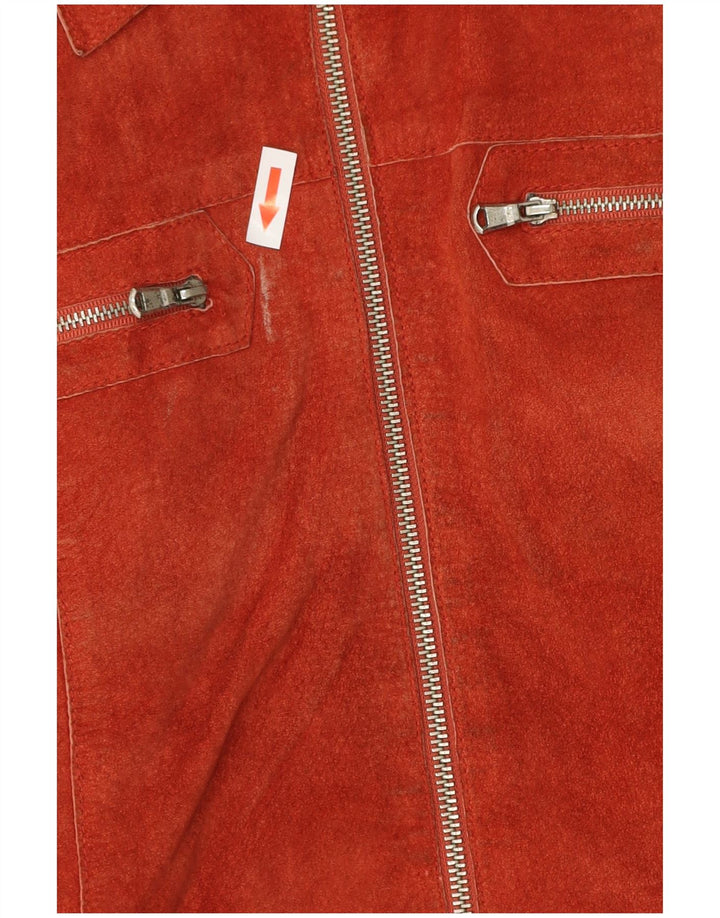 CONBIPEL Veste en Cuir Femme IT 44 Cuir Orange Moyen
