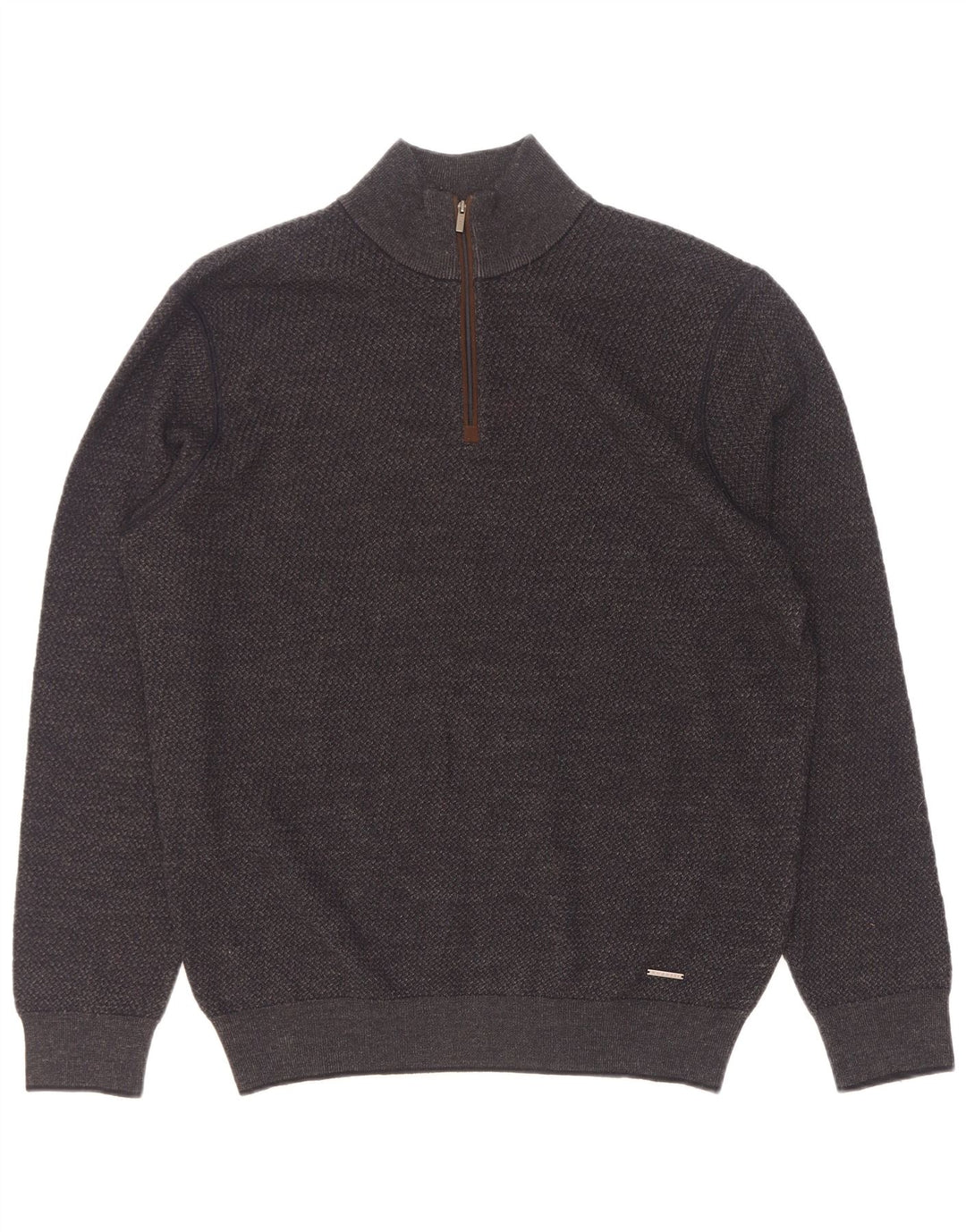 Bugatti Pull à col zippé pour homme, grand gris